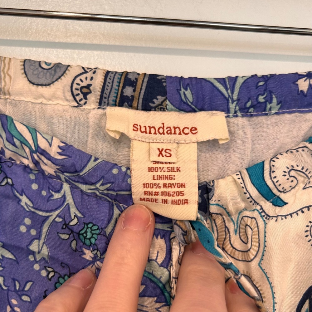 Sundance Silk Patchwork Floral Midi Skirt Womens XS Cottagecore Hippie Boho - Picture 6 of 10